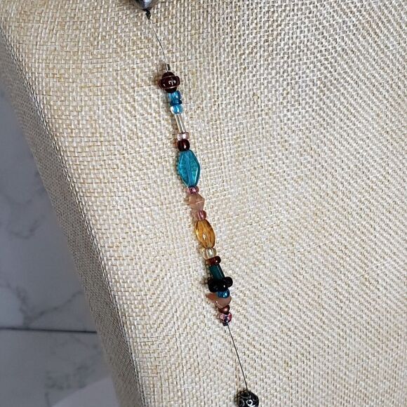 BEADED WIRE Long Necklace Hearts Beads - Picture 4 of 8